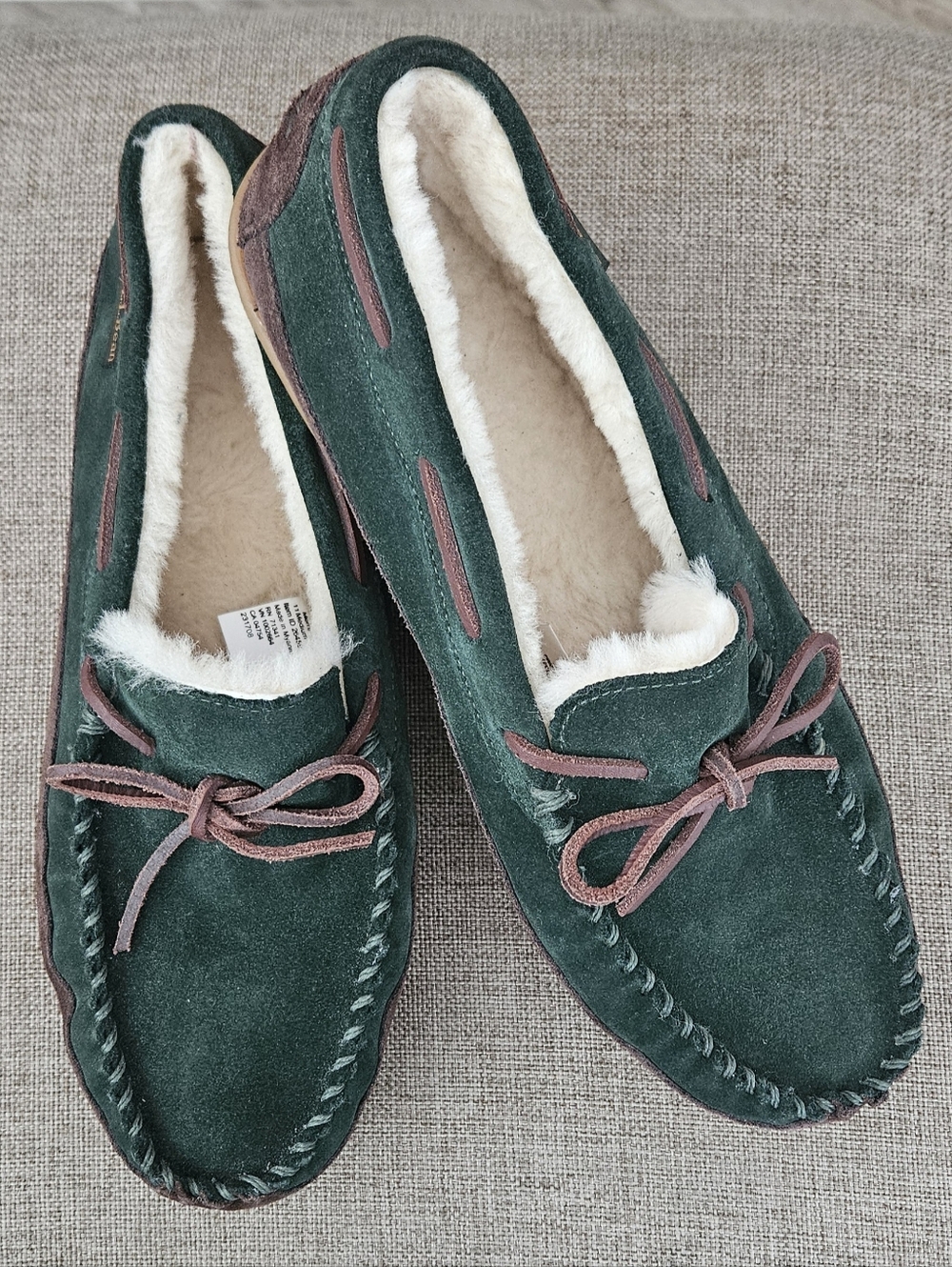L.L. Bean Men's Wicked Good Moccasins Black Spruce/Chocolate Size 11